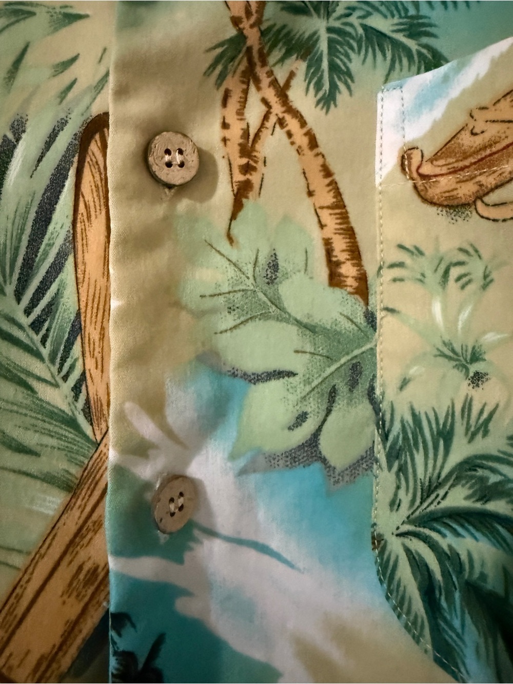 Aloha Joe Casual Men's Short-Sleeve Hawaiian Shirt - Green/Turquoise - Picture 3 of 11